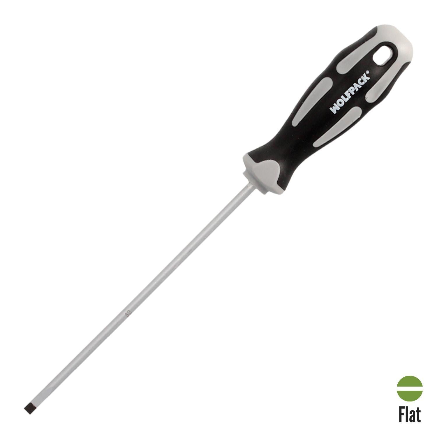 Destornillador Plano Vaciado Acero S2 Mango Tpr Bimaterial. Medida 1,0 X Ø 5,0 X 150 Mm.  Din5265_0