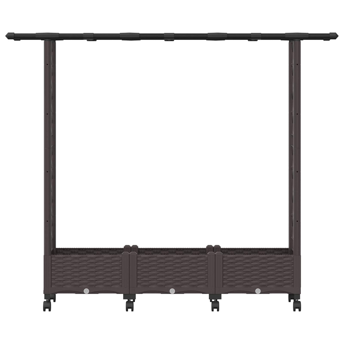 Cama Elevada Con Trellis Y Techo Marrón 164 X 40 X 127 Cm Pp_3