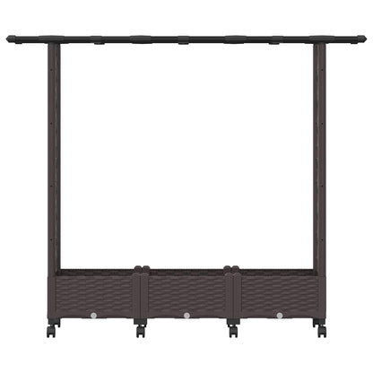 Cama Elevada Con Trellis Y Techo Marrón 164 X 40 X 127 Cm Pp_3
