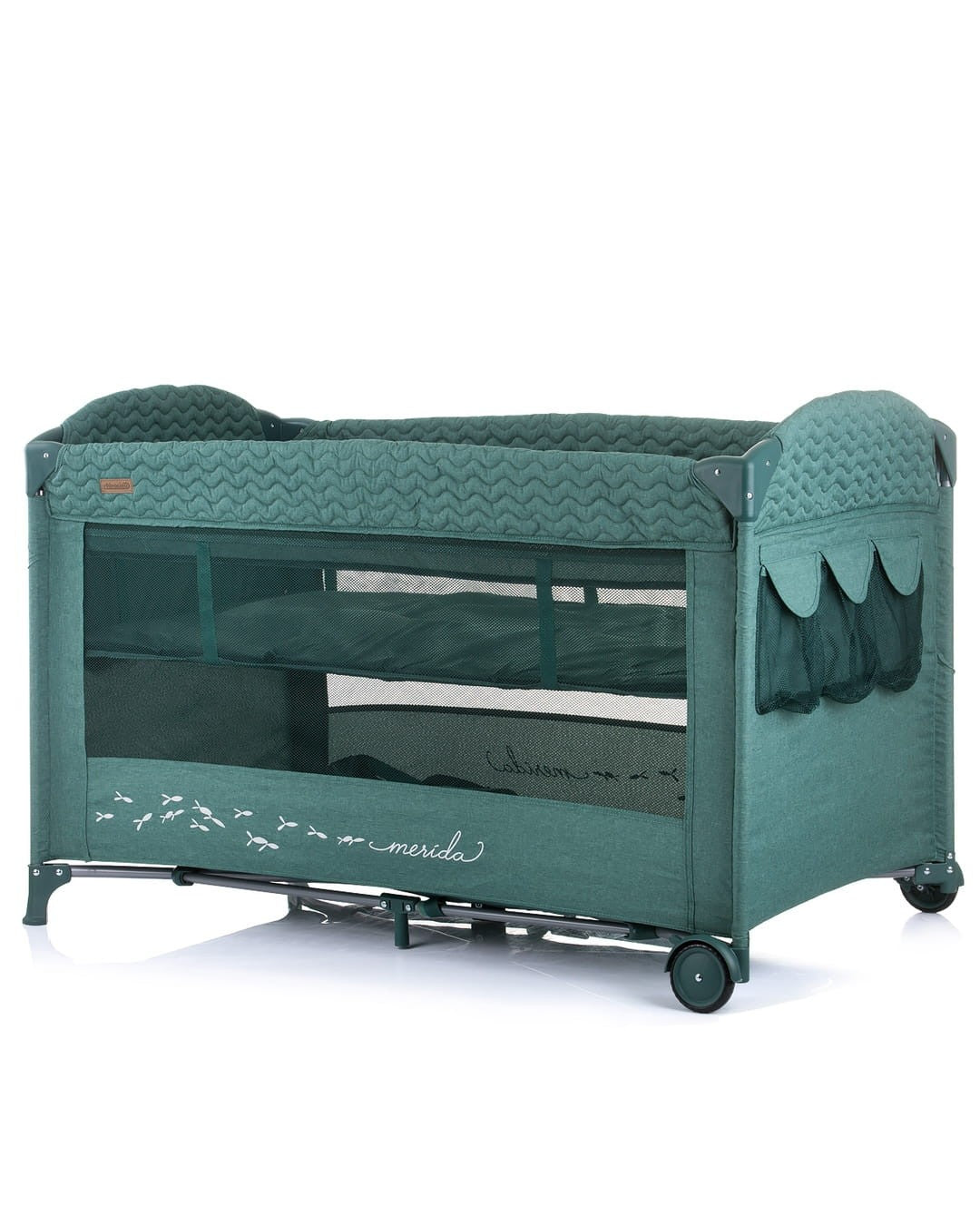 Cuna De Viaje Con Apertura Lateral Merida Linen Avocado_3
