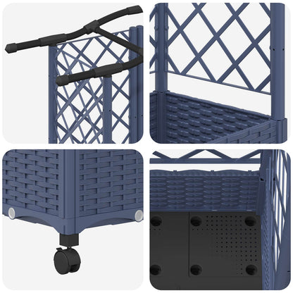 Cama Elevada Con Trellis Y Techo Gris 163 X 40 X 129 Cm Pp_5