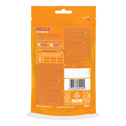 Rolinhos de Frango e Peru - Snacks Naturais para Gatos 45g