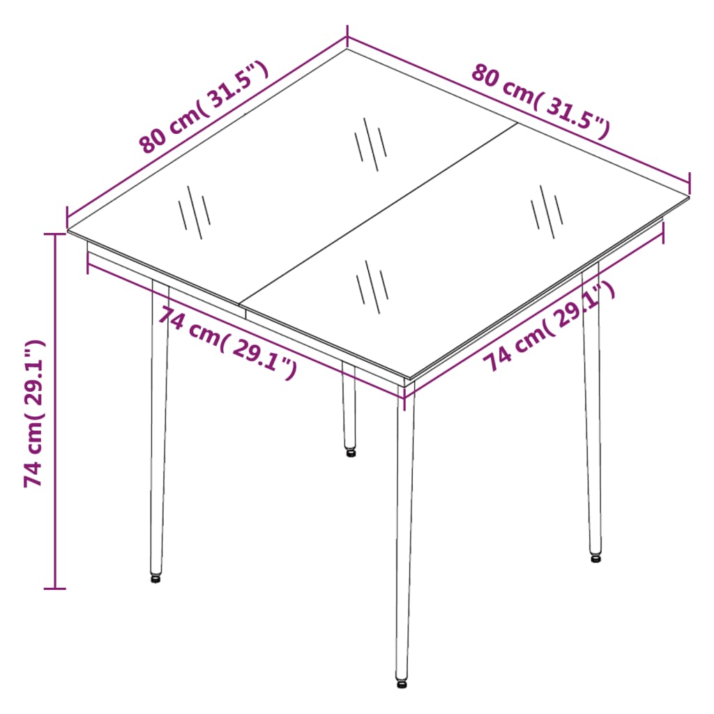 Set Comedor De Jardín 5 Piezas Y Cojines Ratán Sintético Marrón / Vetonek_2