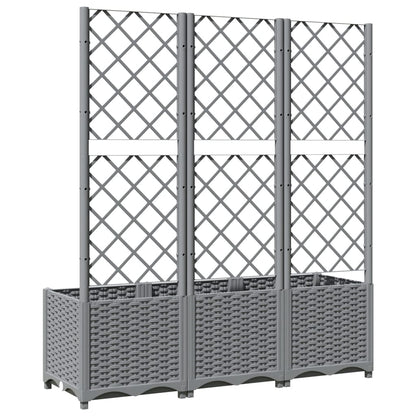 Jardinera Con Enrejado Pp Gris Claro 120x40x136 Cm_5