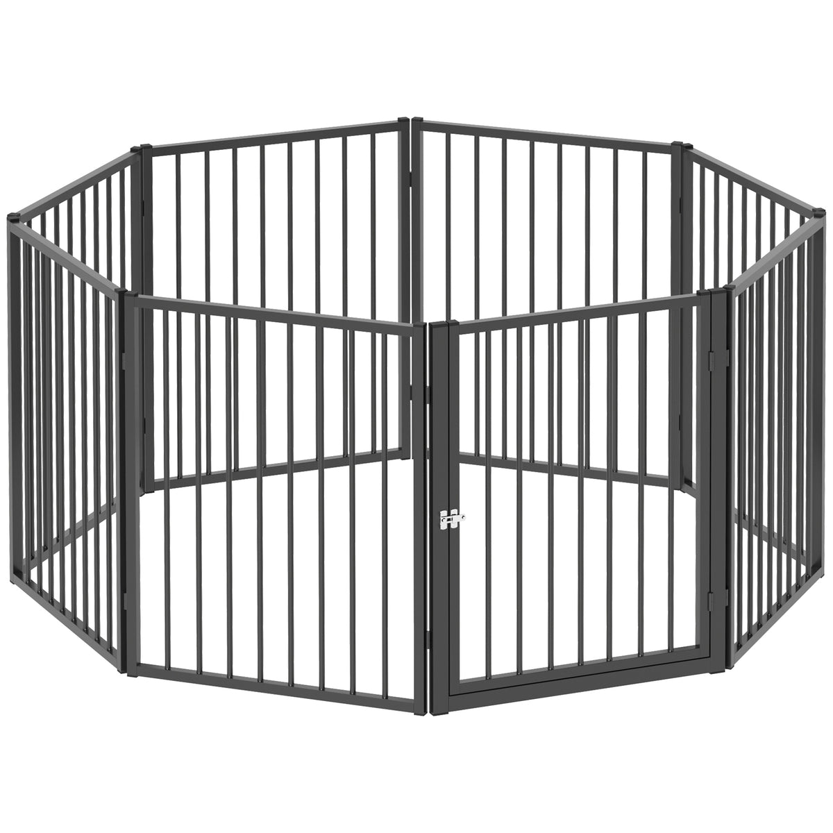Pawhut Parque Para Perros De 8 Paneles 60x76 Cm Para Interior Y Exterior Negro_1