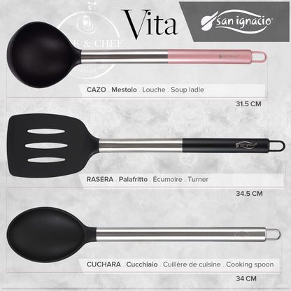 Pack De 3 Sartenes San Ignacio Ø16cm Ø20cm Ø24cm + Set De 3pc Utensilios De Cocina En Nylon_3