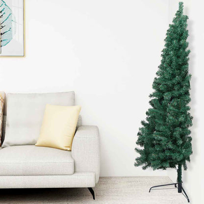 Vidaxl Medio Árbol De Navidad Con Luces Y Bolas Verde 180 Cm_3