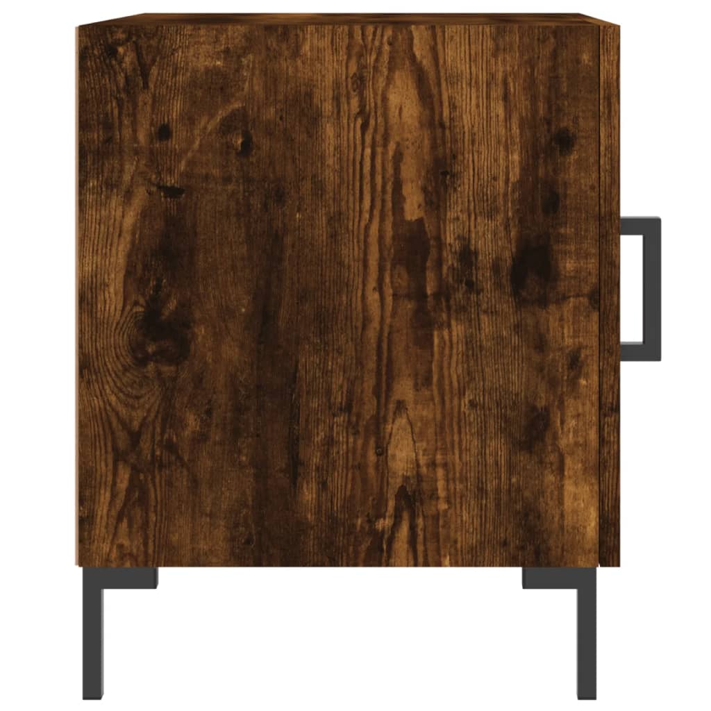 Mesita De Noche Madera De Ingeniería Roble Ahumado 40x40x50 Cm_3