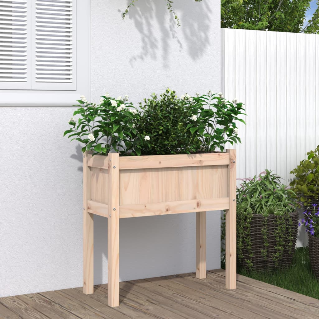 Jardinera Con Patas Madera Maciza De Pino 70x31x70 Cm_1