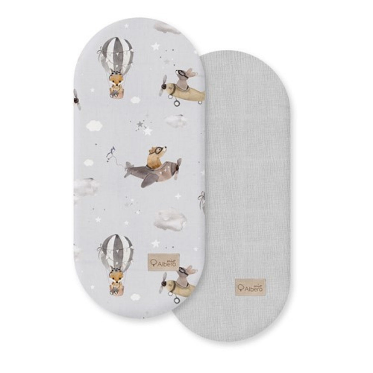 Pack 2 Bajeras Capazo Algodón Satinado Y Muselina Balloon Flight_0