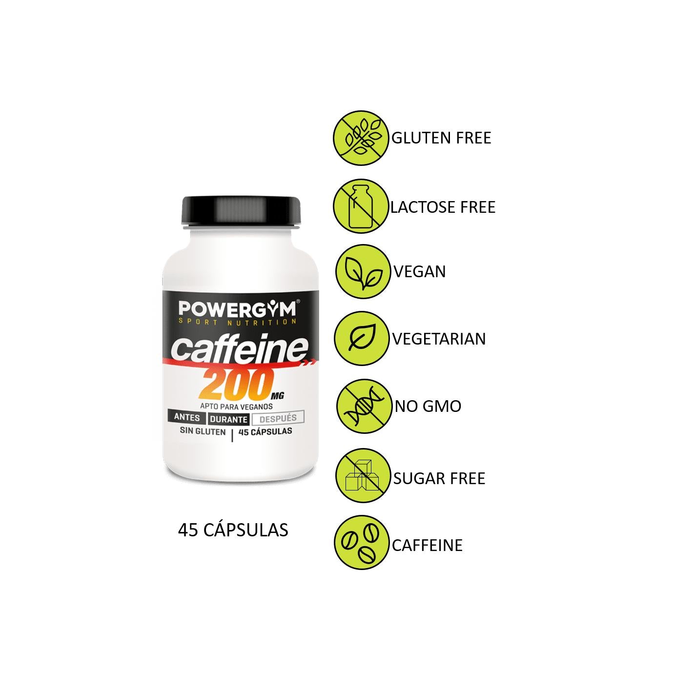 Powergym Cafeína para Desporto 45 Cápsulas
