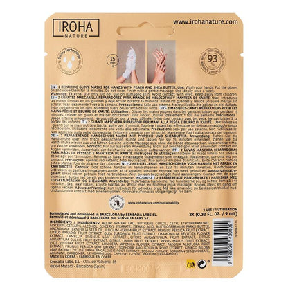 Iroha Nature Máscara Reparadora com Pêssego e Manteiga de Karité 2 Luvas de 9ml