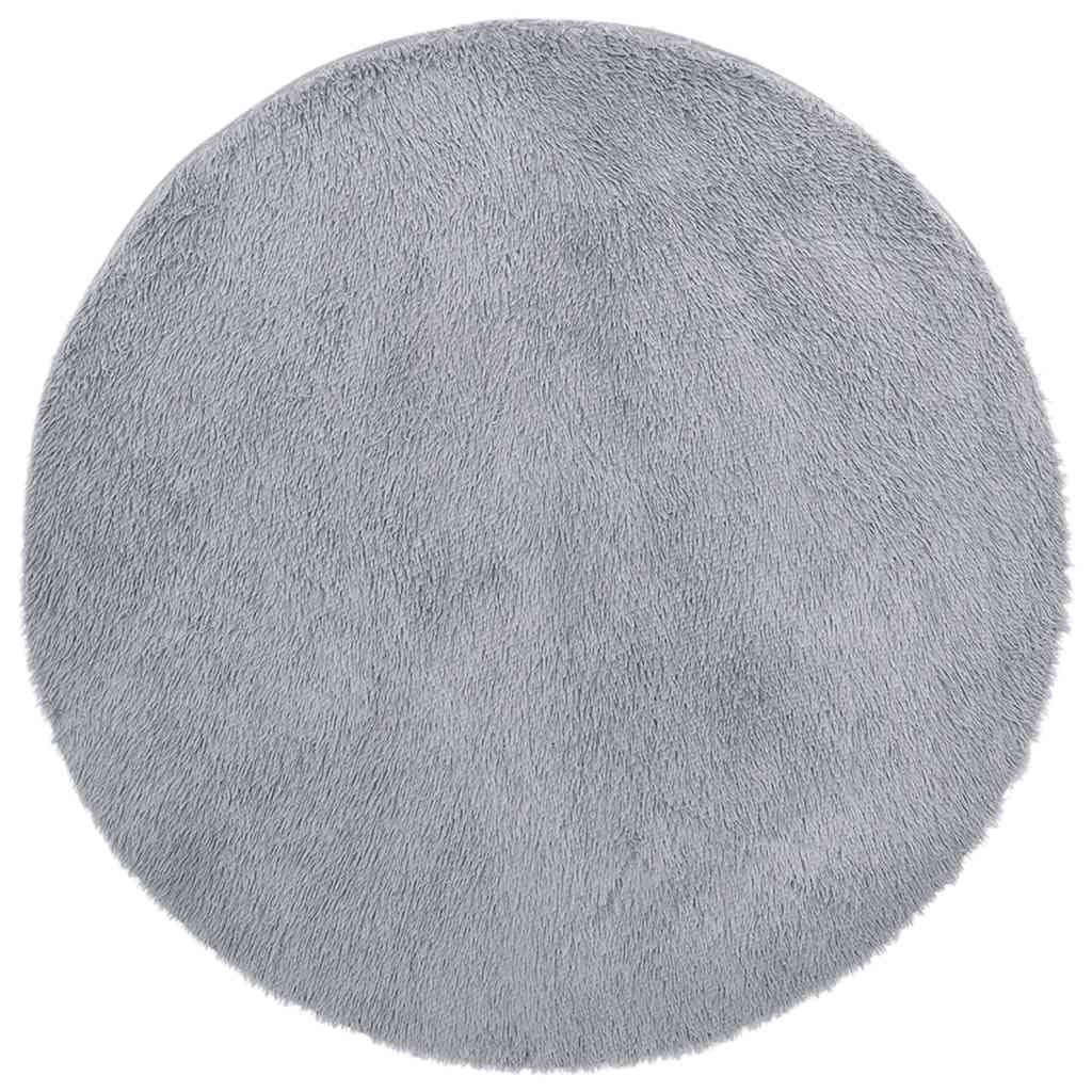 Vidaxl Alfombra De Pelo Largo Navarra Gris Plateado 100x100 Cm_0