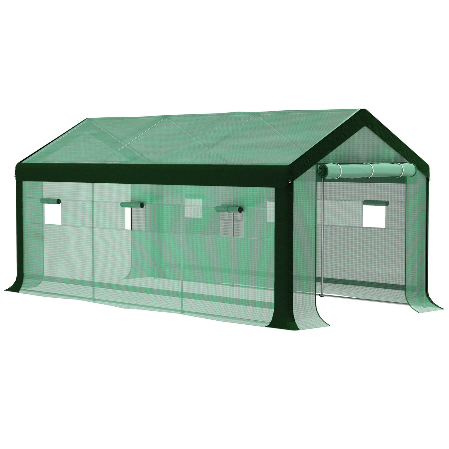 Outsunny Invernadero De Exterior 6x3x2,8 M Con 6 Ventanas Anti-uv Verde_0