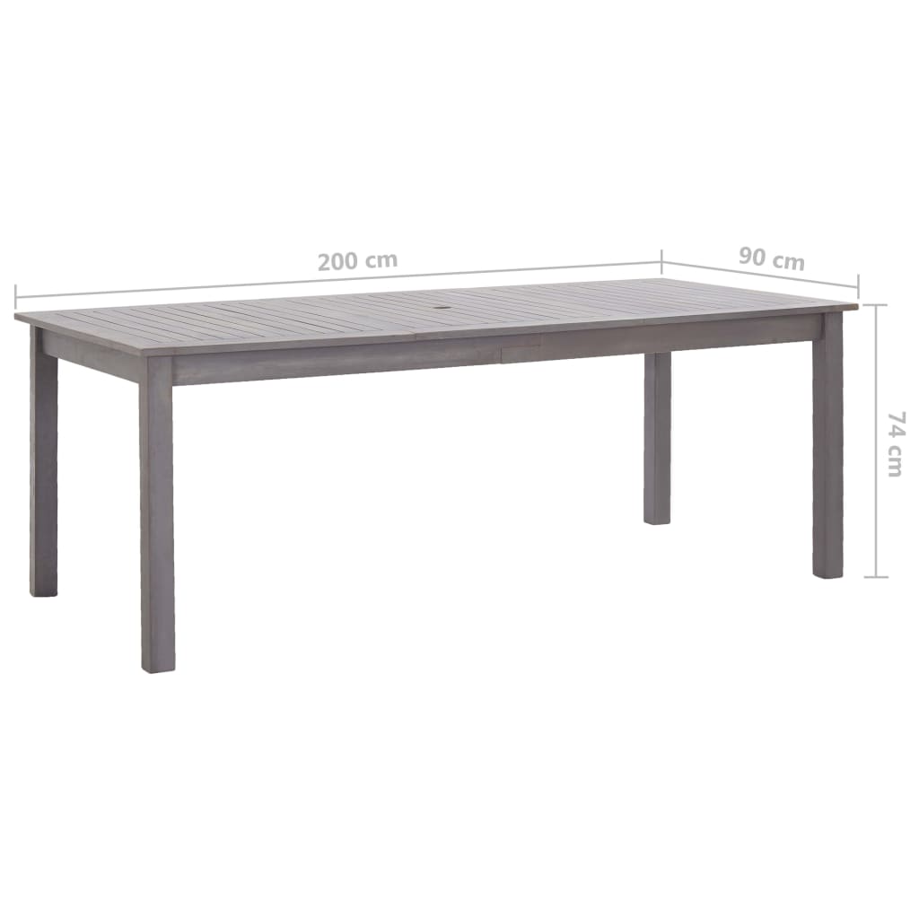 Vidaxl Set De Comedor De Jardín 7 Piezas Madera Maciza De Acacia Gris_2
