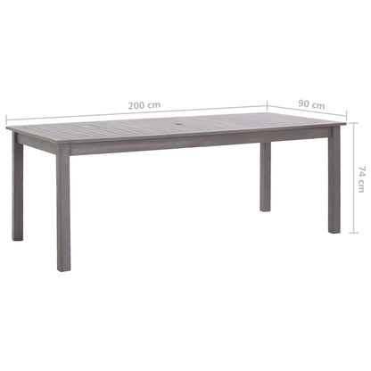 Vidaxl Set De Comedor De Jardín 7 Piezas Madera Maciza De Acacia Gris_2
