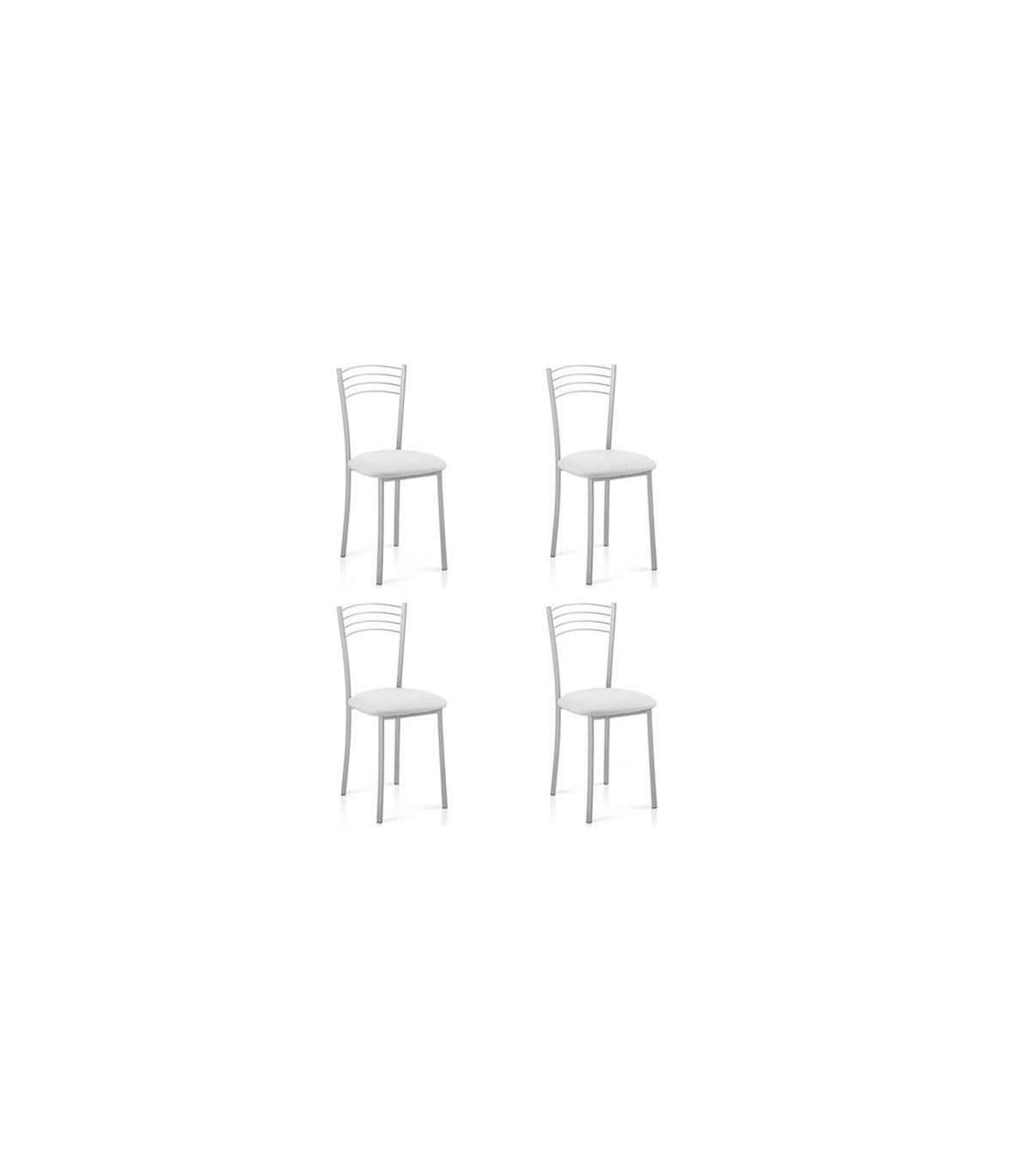 Pack De 4 Sillas Md-gabia Tapizadas En Tejido Pu Blanco, 89cm(alto) 40cm(ancho) 45cm(largo_1