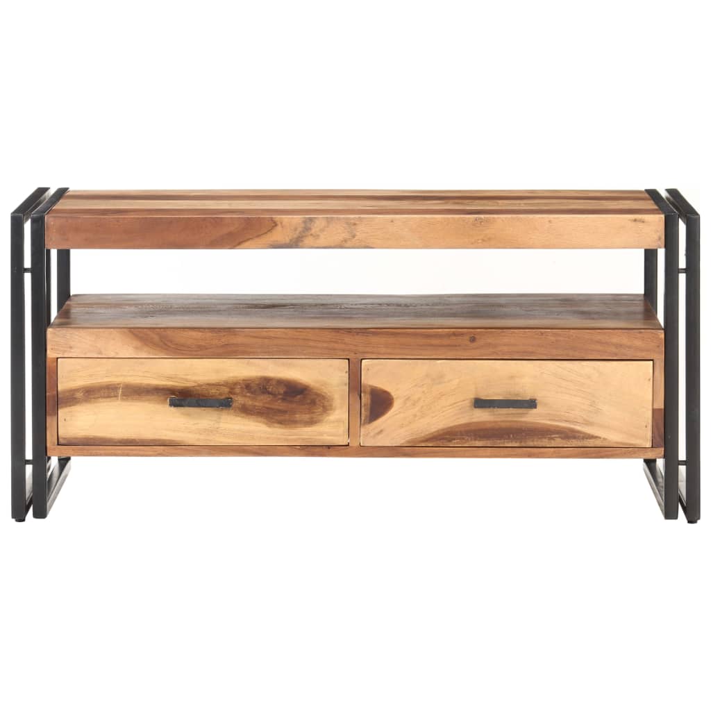 Mesa De Centro De Madera Maciza De Acacia 100x55x45 Cm_0