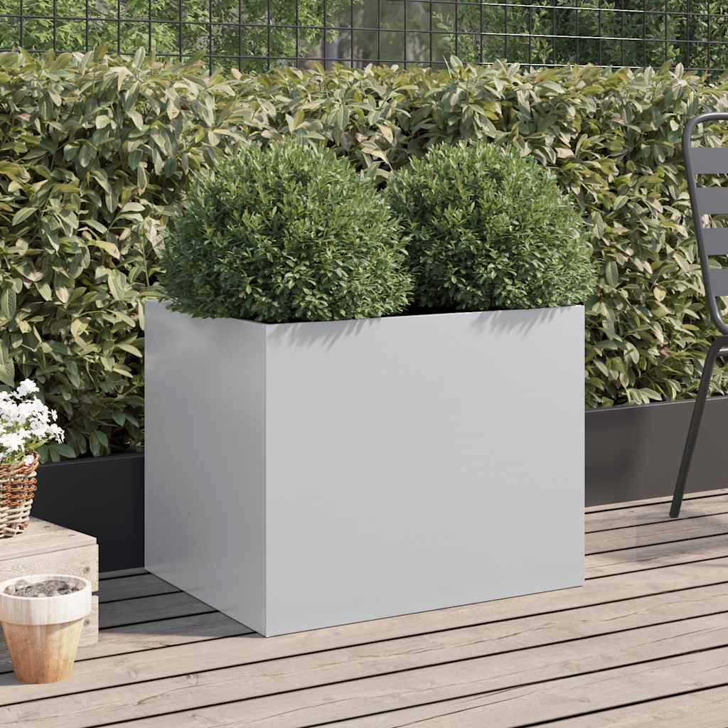 Jardinera De Acero Galvanizado Plateado 62x47x46 Cm_2