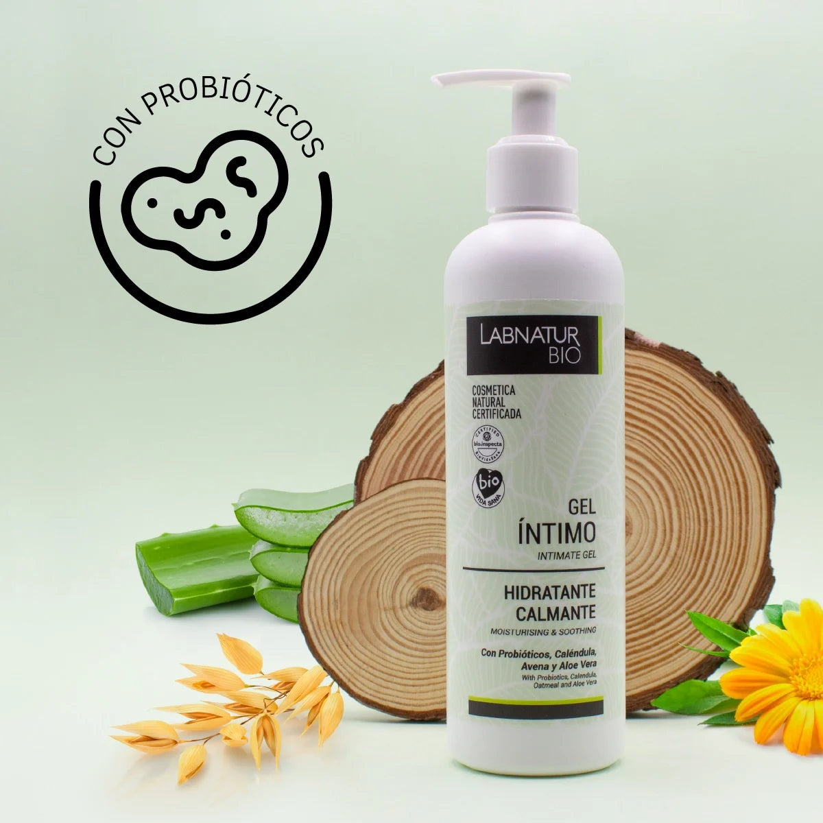 Gel Íntimo Labnatur Bio 400 ml | Probióticos, Caléndula, Avena y Aloe Vera | Limpia, Hidrata y Respeta el pH | Vegano_1