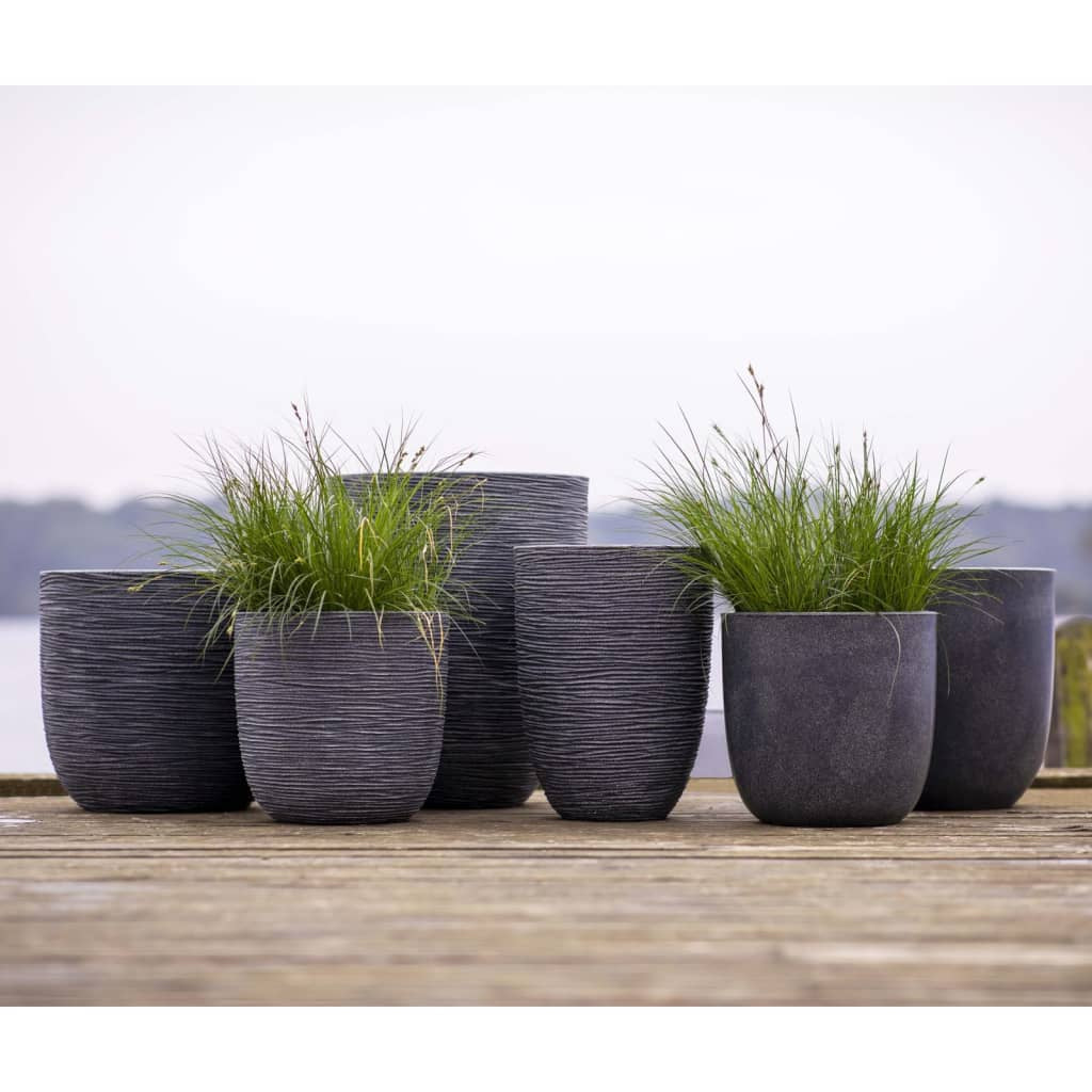 Capi Macetero Bajo Elegante Waste Rib Gris 34x46 Cm_1