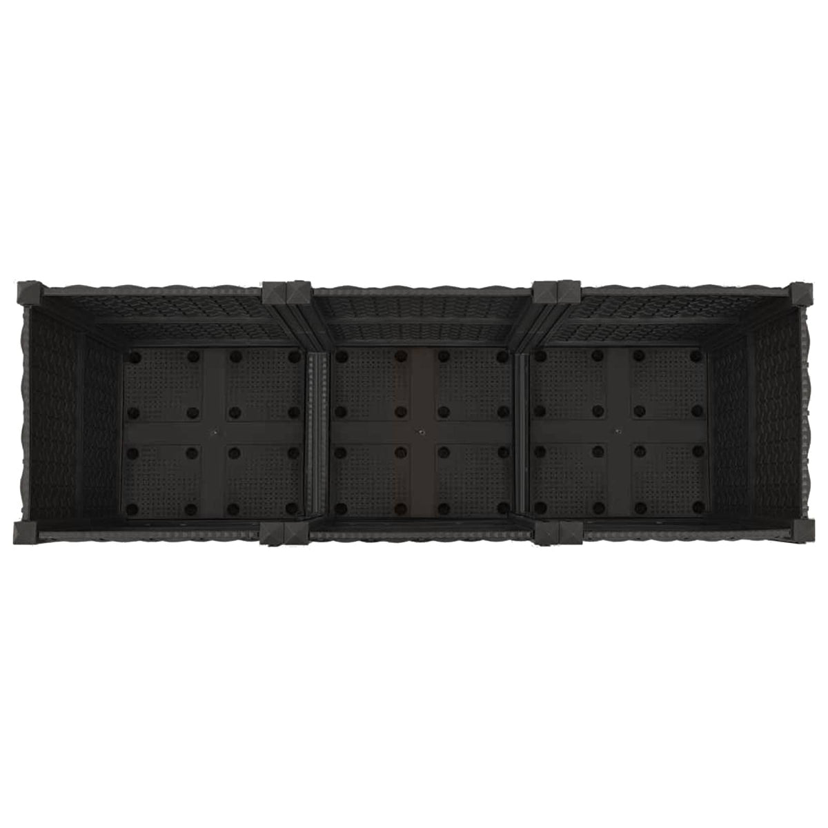 Macetero De Jardín Con Ruedas Negro 120 X 40 X 44 Cm Pp_4