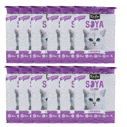 Kit Cat SoyaClump Pack Ahorro 12 - Lavander 7 L Arena Vegetal para gatos
