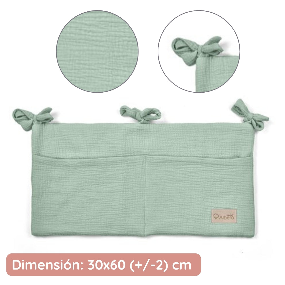 Cotton Color Organizador De Cuna Con Compartimentos Muselina Albero Mio | Todo A Mano, Sin Buscar A Oscuras_2