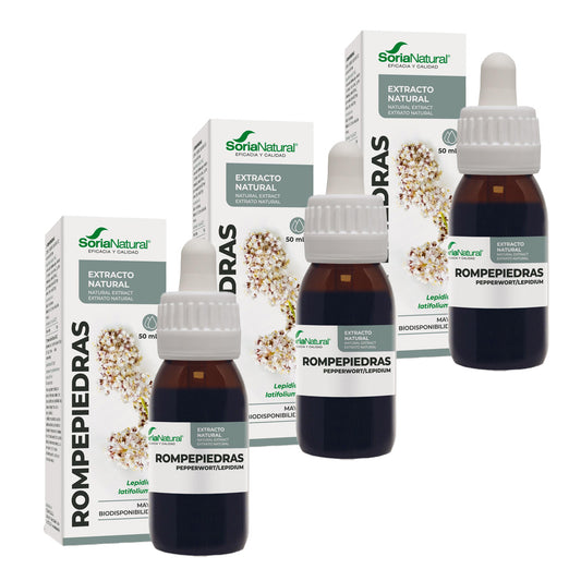 Embalagem de 3 Extratos de Quebra-Pedras Soria Natural, 50 ml