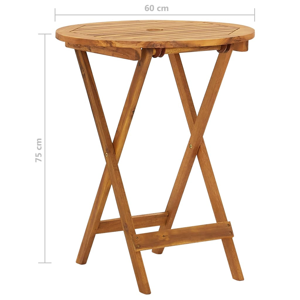 Vidaxl Comedor De Jardín Plegable 3 Piezas Madera Maciza De Acacia_2