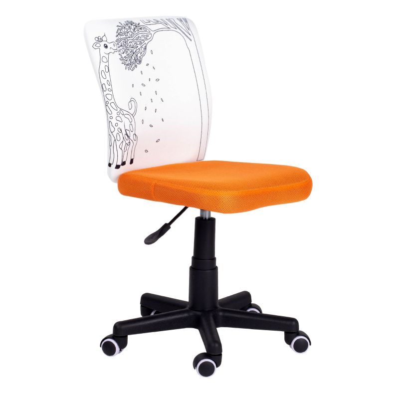 Silla De Estudio Infantil Píntame Malla, Naranja, 38,5cm X 77a85 X 39,6_2