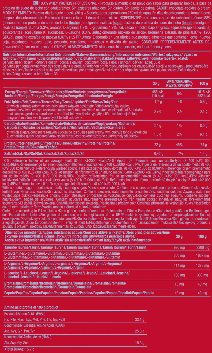 100% Whey Protein Professional - 1kg - Chocolate Con Cookies - Proteina De Suero Whey - Scitec Nutrition_5