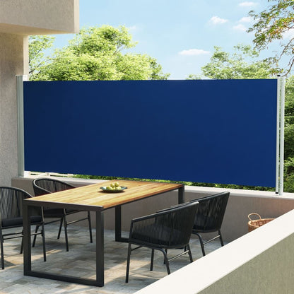 Vidaxl Toldo Lateral Retráctil De Jardín Azul 160x600 Cm_1