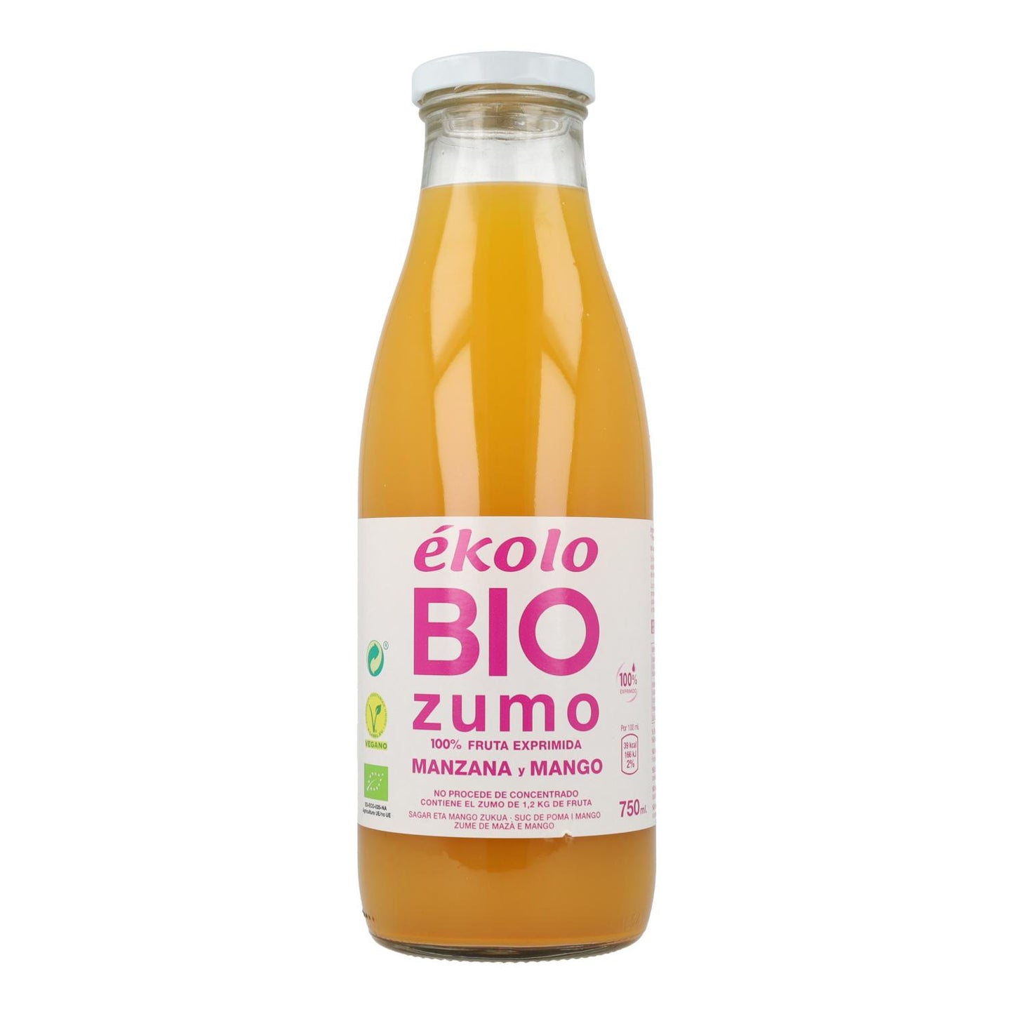 Ékolo 100% sumo natural de maçã e manga biológico espremido 750 ml
