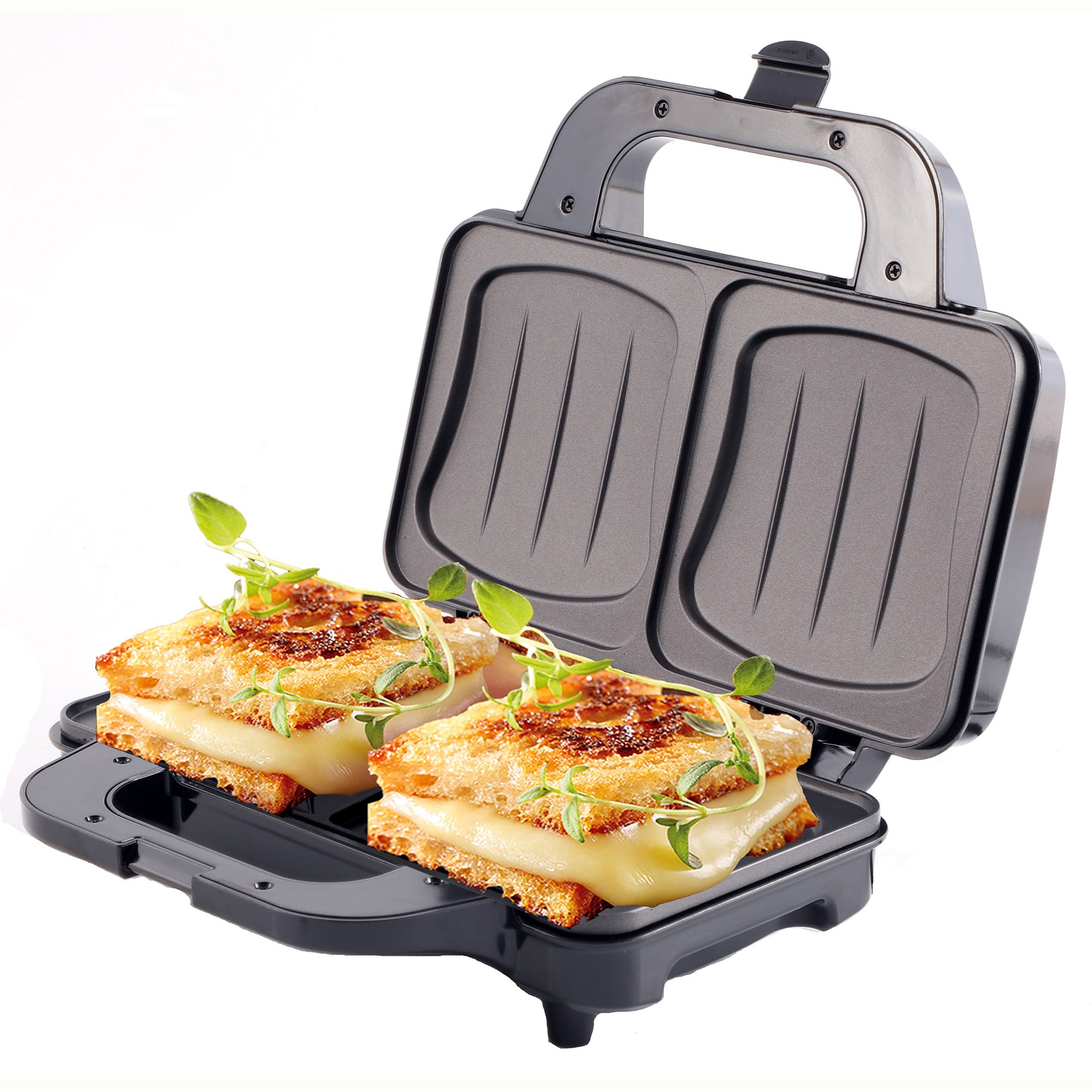 Sandwichera, 2 Sandwiches Xl, Placas Antiadherentes, Termostato, Acero Inoxidable, Compacta Camry Cr3054 1300w_1