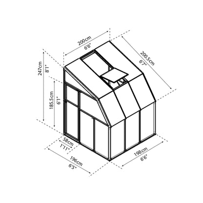 Pérgola fechada para solário 262x200 cm 