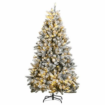 Vidaxl Árbol De Navidad Artificial Con Bisagras 300 Led Y Bolas 240 Cm_0