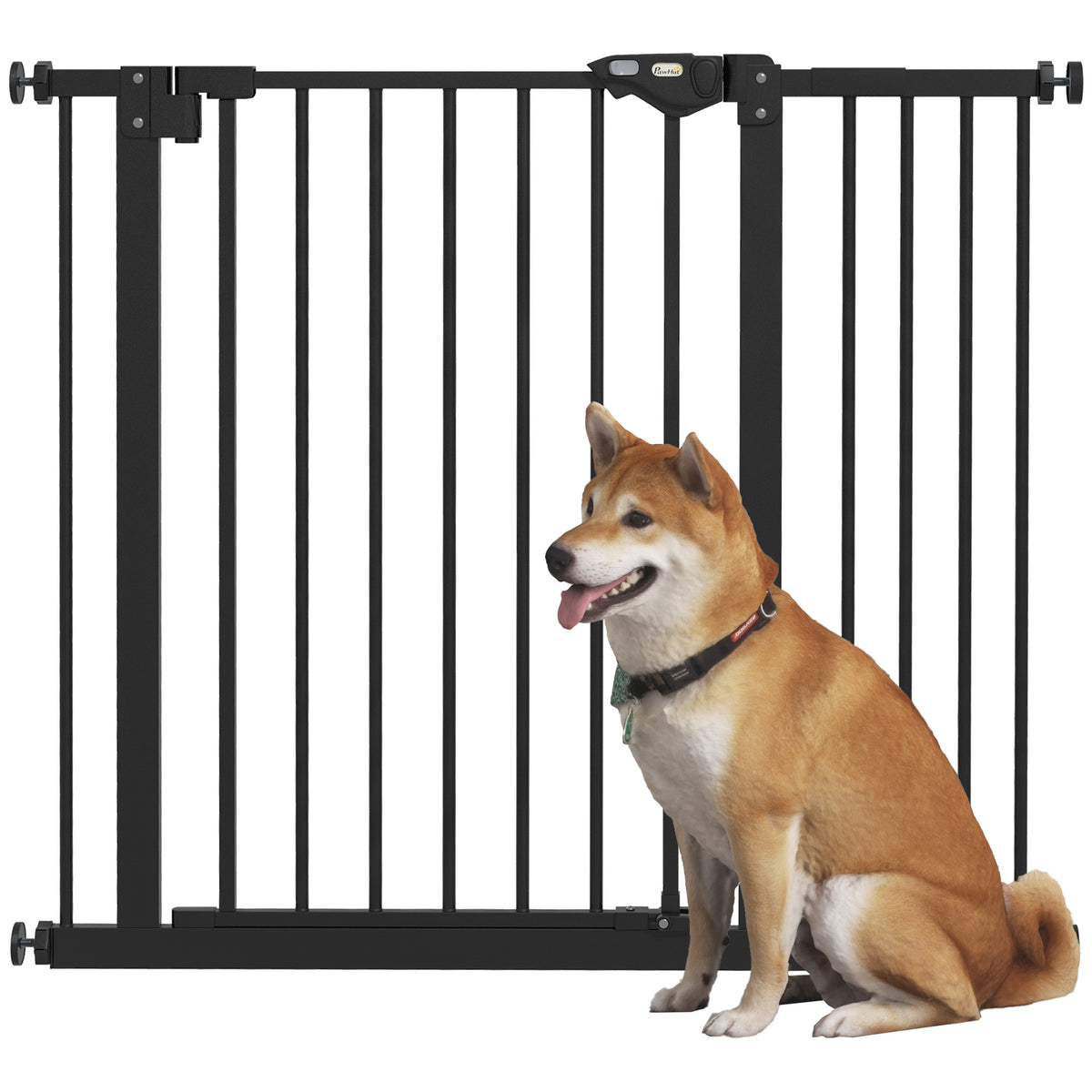 Pawhut Barrera De Seguridad Para Perros Escaleras Y Puertas 74-94 Cm Negro_0