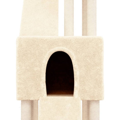 Rascador Para Gatos Con Postes De Sisal Crema 190 Cm_5