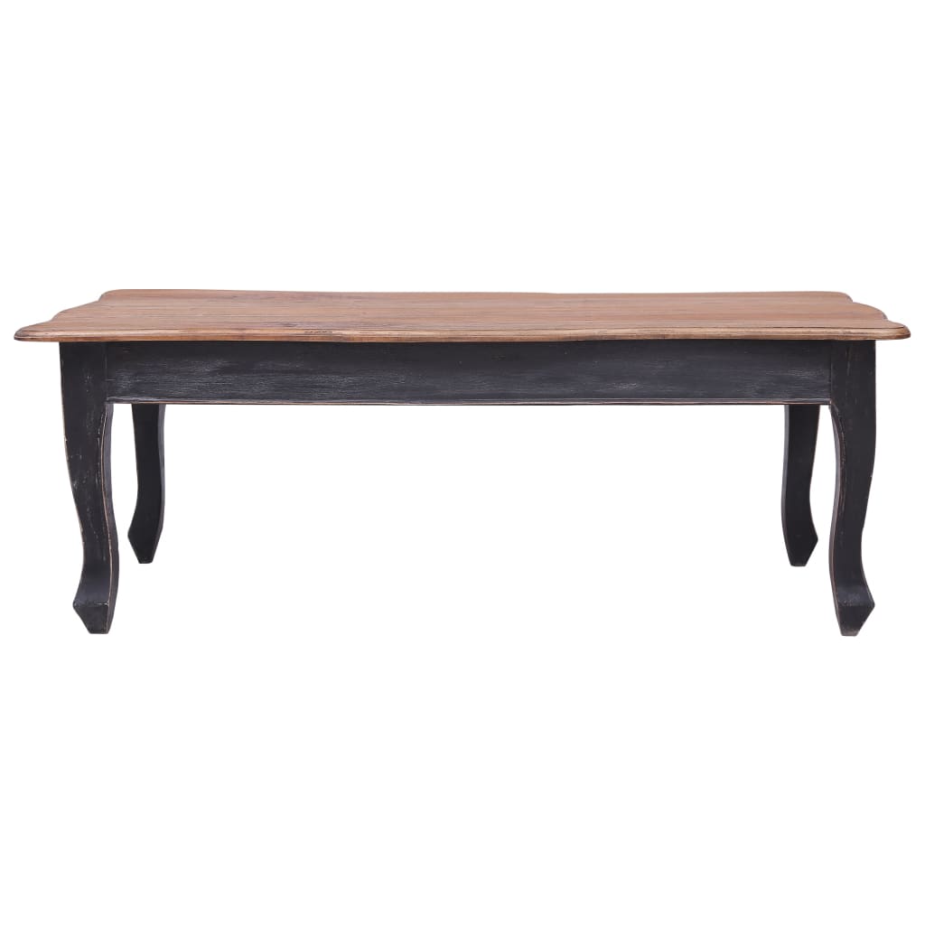 Mesa De Centro De Madera Maciza De Caoba Negra 120x60x45 Cm_0
