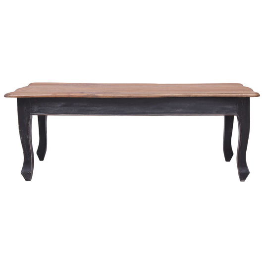 Mesa De Centro De Madera Maciza De Caoba Negra 120x60x45 Cm_0