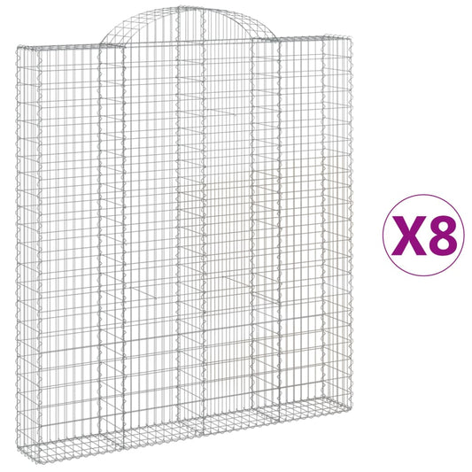 Cestas De Gaviones 8 Uds Forma De Arco Hierro 200x30x220/240 Cm_0
