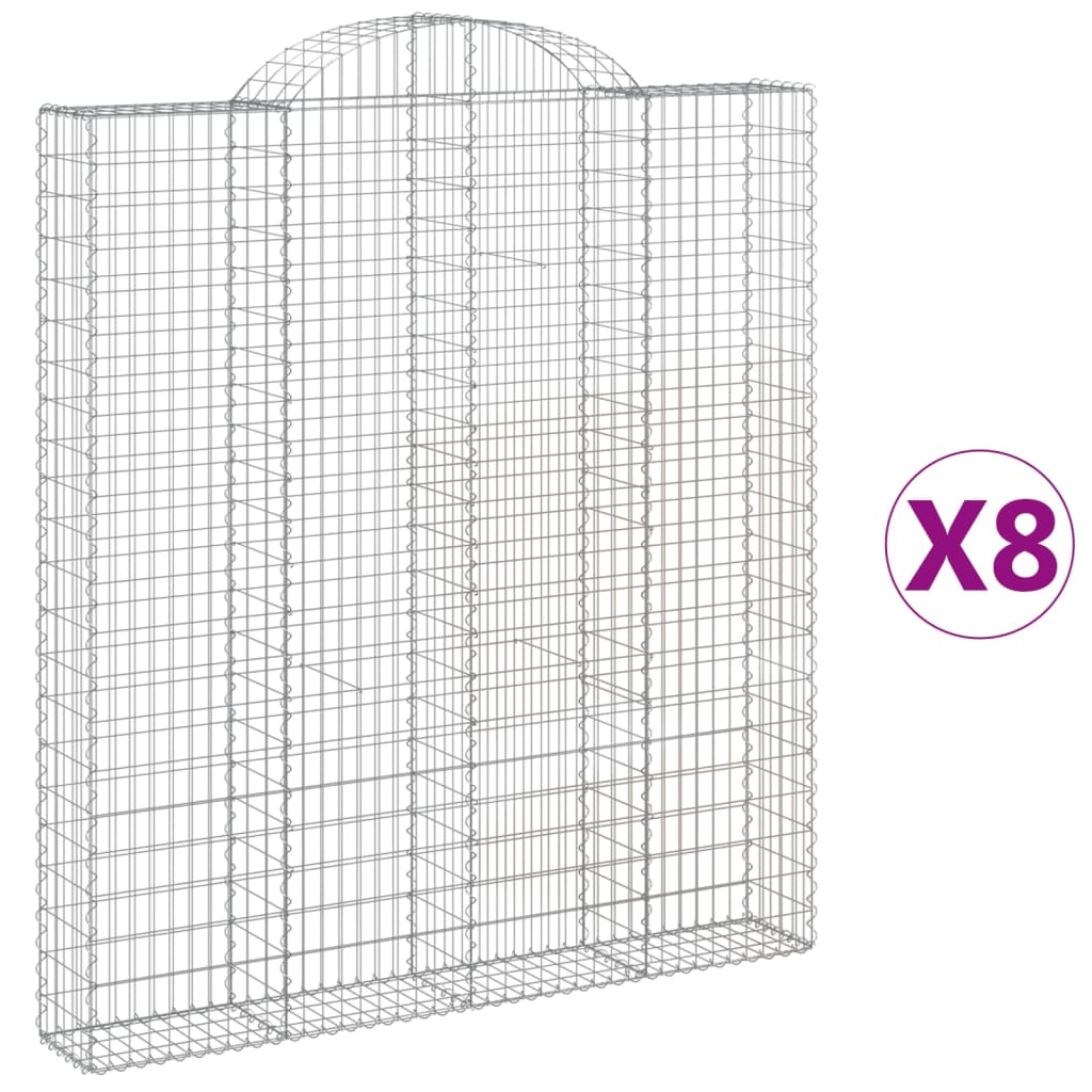 Cestas De Gaviones 8 Uds Forma De Arco Hierro 200x30x220/240 Cm_0