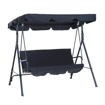 Outsunny Columpio De Jardín De 3 Plazas Con Techo Ajustable Acero 172x110x153 Cm_0