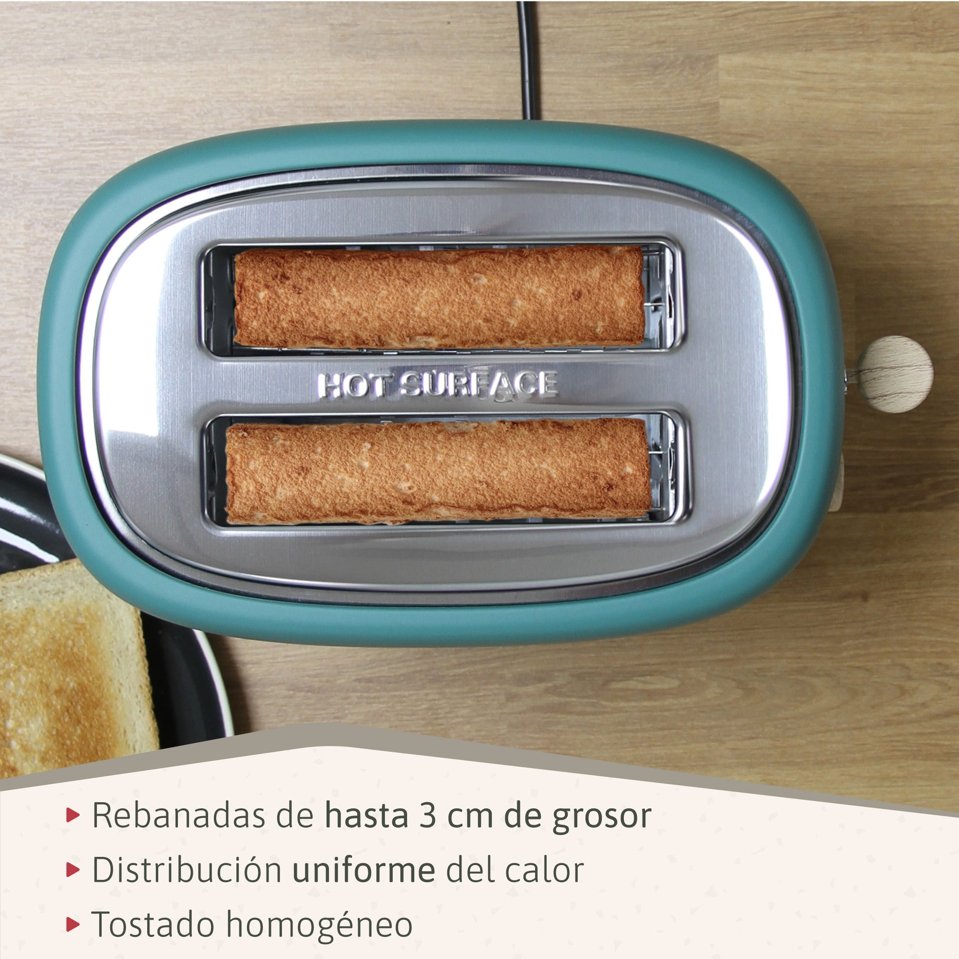 Briebe Nordic Set Tostadora Pan Ranura Ancha 2 Rebanadas + Hervidor Agua Eléctrico 1,7l Inalámbrico, Skt1167gre, Verde_4