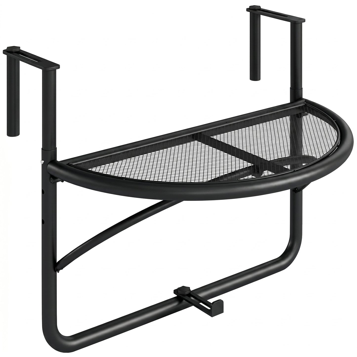 Outsunny Mesa Colgante De Balcón Semicircular 60x47x50 Cm Ajustable En Altura_0