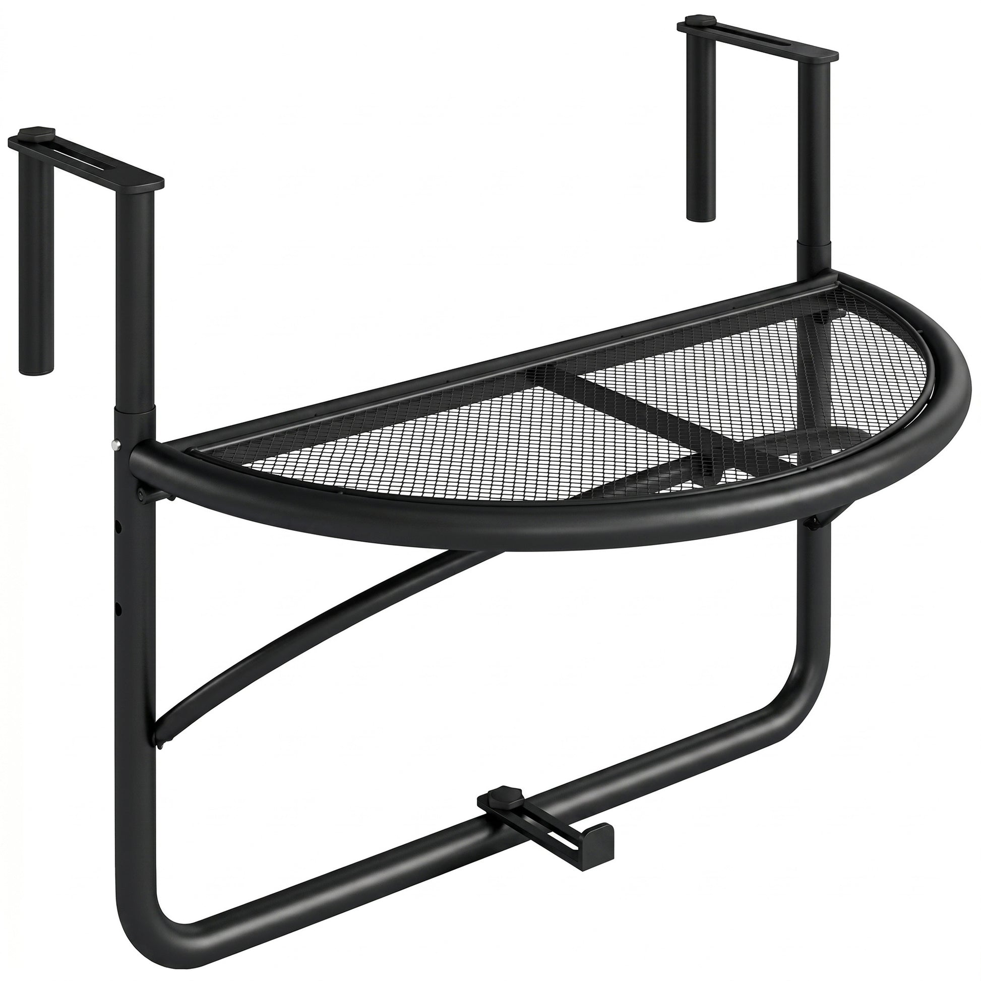 Outsunny Mesa Colgante De Balcón Semicircular 60x47x50 Cm Ajustable En Altura_0