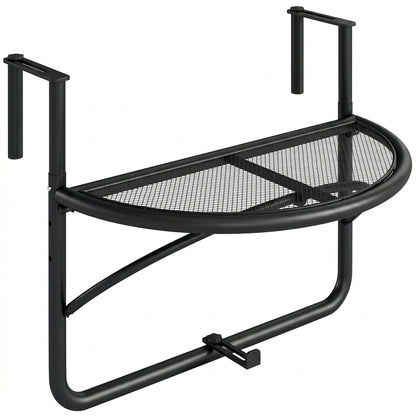 Outsunny Mesa Colgante De Balcón Semicircular 60x47x50 Cm Ajustable En Altura_0