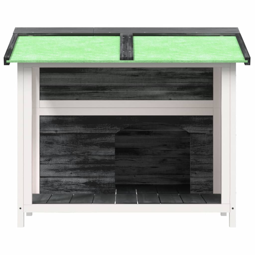 Caseta Para Perros Madera Maciza De Pino Gris 96x87x80,5 Cm_2