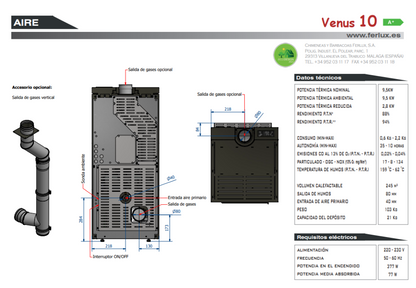 Bricosol Estufa De Pellets Venus 10 Negro De Ferlux_4